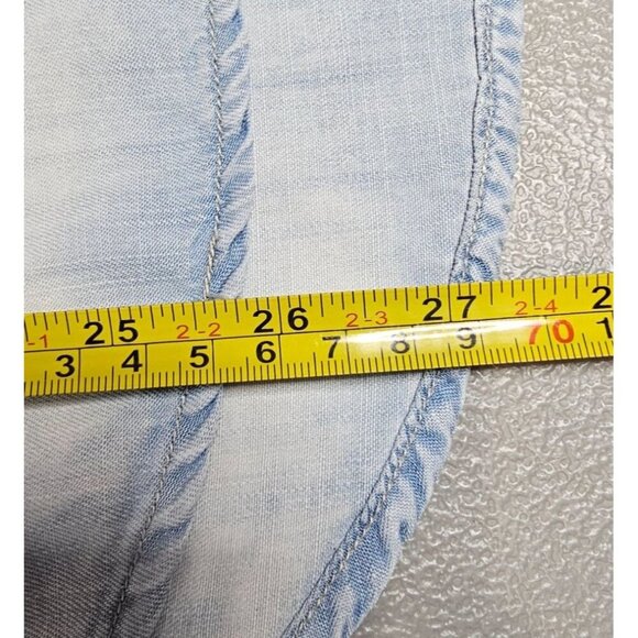 Anthropologie Cloth & Stone Womens S Chambray Two Tone Lyocell Button Up Shirt - Picture 8 of 9
